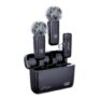 pTron KWM-2 Type C Wireless Microphone with Charging case w/Noise Cancellation, 48Hrs Battery, 20m Wireless Range, Collar Mic for DSLR/iPhone/Android, Vlog, Streaming/Zoom Meeting (Black)