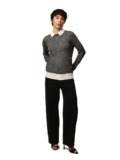 ONLY Women’s Regular Fit Grey Sweater with Shirt