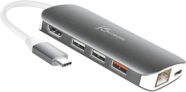 j5create USB-C 9-in-1 Multi Adapter Multi Adapter HDMI/Ethernet/USB 3.1, SD and MicroSD/PD 3.0 | 4K HDMI for MacBook | ChromeBook |USB-C Devices (JCD383)