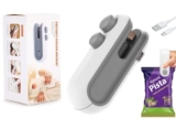 UCRAVO Mini Sealer USB C Rechargeable Sealer 2 In 1 Sealer Heat Seal With Cutter And Magnet Mini Resealer Machine For Plastic Snack Kitchen supplies