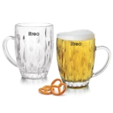 Treo by Milton Lennox Beer Mug Glasses for Beer, Juice, Mocktail | Scratch Resistant & Easy to Clean | Dishwasher Safe Mug | Transparent | Set of 2, 400 ml Each