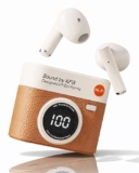 VEHOP Q88 TWS Earbuds with Digital Display, BT 5.49+ENC for Clear Calling, Low Latency Gaming Wireless Headphone, 40 Hours Play, Immersive Sound, Touch Control, IPX4 & Voice Assistance. Brown.