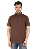 LATEST CHIKAN Men’s Cotton Regular Casual Solid Short Kurta Half Sleeves – SK-DB-BR-40