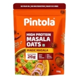 Pintola 26g High Protein Masala Oats 750g, Magic Masala, Breakfast Cereal with High Fiber & Veggies, No Palm Oil, No Preservatives, 5 min Healthy Snack, Helps Manage Weight, Gym Endurance & Gut Friendly