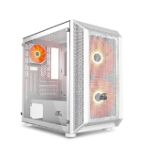 Ant Esports 200 Air Mini M-ATX Computer Case/Gaming Cabinet – White | Support M-ATX, ITX | Pre-Installed 2 x 200 mm ARGB Front Fans