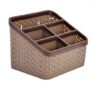 Kuber Industries Plastic Multi-Purpose Organizer|Compact Desk Makeup| Stationary Box for Case Pen Pencil Holder|Cosmetics Size Large (Brown)