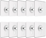 JIALTO Plastic 10 Pcs Self Adhesive Wall Hooks – Heavy Duty Transparent Hook for Photo Frames, Wall Clocks, Keys – No Damage, Easy Installation