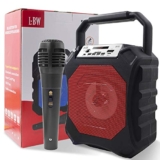 BLACKPOOL® Portable Outdoor Speaker with Microphone Karaoke Record Player Portable Wireless Audio Bluetooth Speaker