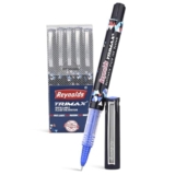 Reynolds TRIMAX RollerBall Pen SET – 5 PENS BLUE | ROLLER BALL PEN FOR WRITING | PEN FOR STUDENTS & OFFICE STATIONERY | 0.5 mm TIP SIZE