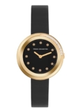 French Connection Sunray Black Round Dial with Black Leather Strap Watch for Womens – FCO1BBL