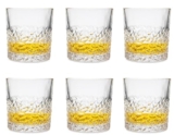 MosQuick® Whiskey Glasses(Set of 6)-300ml Sculpted Scotch Glass,Old Fashioned Glasses,Crystal Bourbon Rock Glasses,Large Bar Glasses,Unique Glassware Tumblers for Cocktails mocktails