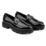 WUGATTI Men’s Black Patent Leather Trendy & Lightweight Slip-On Loafers 10