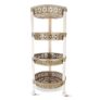 Nayasa Candy Round Trolley 4 Layers | Kitchen Organizer | Shelf Organizer | Vegetable Basket for Onion, Potato | Vegetable Trolley with Wheel | 33.5 X 33.5 X 79 cm | Green