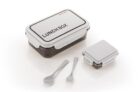 ATTRO Crunch Plastic Lunch Box Airtight, BPA-Free Comes with Fork & Spoon – Ideal for Office, School, Travel, Adults & Kids- Grey- 900ml