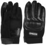 Amazon Brand – Solimo Full Finger Bike Riding Gloves with Hard Knuckle Shell | Semi-Leather | Breathable | Hand Protection for Gym, Hiking, Cycling & Travelling | Medium (Black)