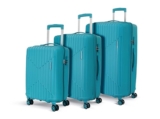 KAMILIANT by American Tourister Savvy|Trolley Bag Set of 3 (55+70+80 cms) for Travel| Hard Case Polypropylene (PP) Suitcase|360° 8-Wheel Spinner Luggage Trolley|Combination Lock|Sea Blue