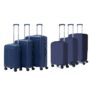 VLITE Megatron Family Set of 6 Luggage with Covers | 3 Trolley Bags (20/24/28) + 3 Luggage Covers (20/24/28) | Lightweight Polypropylene Hard Shell, 360° Spinner Wheels (Navy Blue/Solid Black)