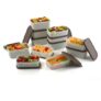 Aquaware Plastic Storage Food Containers with Lid Set of 12(6x350ml & 6x250ml)Ivory Chocolate,BPA Free Food Grade Plastic Container,Microwave & Dishwasher Safe,Airtight Leak Proof,Lunch box for office