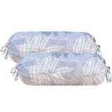 Trance Home Linen 100% Cotton 16×32 inch 200TC Pipe-in Bolster Cover | Round Long Bolster Pillow Cover to fit 24″ Length 9″ Dia | Pack of 2 Bolster Cover only (16×32 inch, Fern Blue)