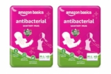 Amazon Basics Anti-Bacterial Sanitary Pads for Women | 280 mm Extra Coverage | Ultra-Absorbent Core | Soft & Comfortable Surface | Wings for Secure Fit | Medium to Heavy Flow Protection| 80 Count (40 X Pack of 2)