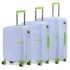Nasher Miles Polypropylene Spinner Seattle Hard-Sided Luggage Set of 3 | 55cm, 65cm & 75cm | 8 Wheels Small, Medium & Large Trolley Bag for Travel | Suitcase (White)