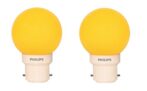 Philips Deco Mini 0.5-Watt B22 Base LED Bulb (Yellow) – Pack of 2