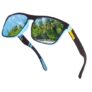Dervin UV Protected Retro Square Polarized Sunglasses for Men and Women (Blue)