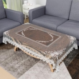 Urbane Home Center Table Cover | 40×60 Inch | Tabletop Cover | Decorative Table Cover | Tea Table Cover | PVC Table Cloth | 4 Seater Kitchen Table Cloth | Self Transparent | White