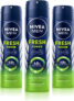 NIVEA Fresh Power Deo Spray, 48h Derma Odour Protection with Citrus, Musk, Spice Deodorant Spray  –  For Men(450 g, Pack of 3)