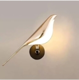 SHRI MAHAL ANTIQUES Wall Light Bird LED Wall Lamp, Gold Metal Wall Sconce Lighting Fitting, Rotatable Bedroom Bedside Lamps Living Room Wall Mounted Lamps (Pack of 1)