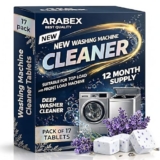 ARABEX™ Washing Machine Cleaner Tablets (17 Tablets) | Drum & Pipe Deep Cleaner | Lavender Scent | Removes Odour, Limescale & Residue | For Front Load & Top Load Fully Automatic Washing Machines