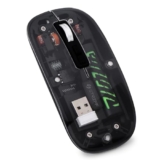 STRIFF NEO-BLA Transparent Wireless and Bluetooth Rechargeable Mouse (BT5.2 + 2.5G-1600-DPI), USB Receiver,LED Battery Magic Silm for Noise-Free Clicking, Multi-Device Pair, Adjust Sensitivity