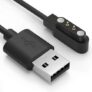 Sounce USB Smartwatch Charging Cable Compatible with Boat Xtend Storm Wave Lite Noise Colorfit Pulse Pulse Grand Fireboltt Ninja 3 Colorfit Ultra Ultra 2 and All 2 Pin Watch XFast Safe Charger (Black)