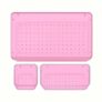 Sulfar 3pcs Bathroom Drawer Tray Dividers Plastic Vanity Organizers Storage Bins For Makeup Dresser Tray (1S+1M+1XL) Pink