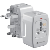 Portronics Juicemate 3 Universal Travel Adapter with 6A AC Socket Output,Universal AC Socket, All in One International Travel Fast Charging Adapter, Suitable for 200+ Countries US,UK,EU,AUS,Etc(White)