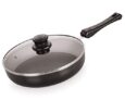 Nirlon Fry Pan with Glass Lid, Heat-Resistant Handle, Heavy Guage 3mm Thickness Aluminum Cookware 3-Layer Nonstick Coatings 24cm, 2.25 LTR(Compatible with All Induction, Gas & stovetops)