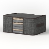 Lifelong Blankets Storage Bag for Home | Underbed Organizer & King Size Blanket Cover | Non-Woven Fabric & Transparent Window | Large Bag for Clothes with Handle for Easy Carrying (LLUBL01, Grey)