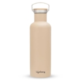 Lifelong Thermosteel Flask 900ml Stainless Steel | Water Bottle 24 Hours Hot & Cold | Double Wall Vacuum Insulated | Wooden Cap Finish | Leakproof | Ideal for Tea, Coffee, Office & Travel (Beige)