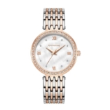 Giordano Analog Watch for Women with Stainless Steel Strap and Crystal Embellished Bezel, Roman Numerals