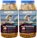 Meat Up Dog Treats Biscuits 2kg (2x1kg) | Real Chicken Flavour | Remove Plaque & Tartar Build-up | Vitamins & Minerals | Promotes Lustrous Coat