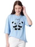 KOTTY Women’s Cotton Blend Printed Oversized T-Shirts