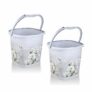 Nayasa Sqr Ring Marble Bucket 18 LTR | Set of 2 | Bathroom Set | Bath Set for Bathroom | Bucket | Grey