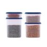 Attro SKY Oval Airtight Kitchen Storage Container Set/Modular Kitchen/for Rice, Flour, Sugar, Cereals, Snacks/Stackable, 4 Pieces,600 ml x 1,1200 ml x 1,1800 ml x 1,2400 x ml,Blue (SKY_OVALCON_4_Blue)