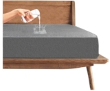 Trance Cotton Feel Terry Ultra Soft Waterproof Mattress Protector | Breathable – Hypoallergenic Mattresses Cover (75×66 inch | 6.25×5.5 feet, Grey- Pack of 1)