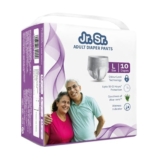 Jr. Sr. Adult Diaper Pants Style | Large (L) Size 10 Counts | Waist 30″-50″ (76-127cm)| Upto 12 hr Absorption Protection | Unisex with Wetness Indicator | Odour Control & Goodness of Aloe Vera
