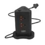 ZEBRONICS Power Block 385, Tower Extension Board/Strip, 2500 Watts, 10 Amps, 1x Type C Port, 8X Universal Socket, 2X USB Port, LED Indicator, Digital Counter, On/Off Switch, 5 Meter, Black