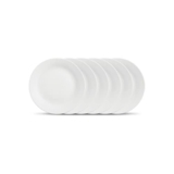 La Opala, Ivory Collection, Opal Glass Quarter Plate Set 6 pcs, Plainware, White