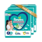 Pampers All round Protection Pants Style Baby Diapers, Small (S) Size, 52 Count, Anti Rash Blanket, Lotion with Aloe Vera, 4-8kg Diapers (Pack of 3)