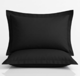 VAS COLLECTIONS Premium Pillow Cover Set of 2 | 210 TC 100% Pure Cotton | Solid Color Hotel Quality Pillow Covers for Home, Hotel & Hospital Use | 18 x 28 Inches (Black)