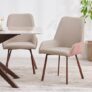 Home Centre | Dune | Metal | Dining Chairs | Beige | Set of 2 | 1 Year Warranty